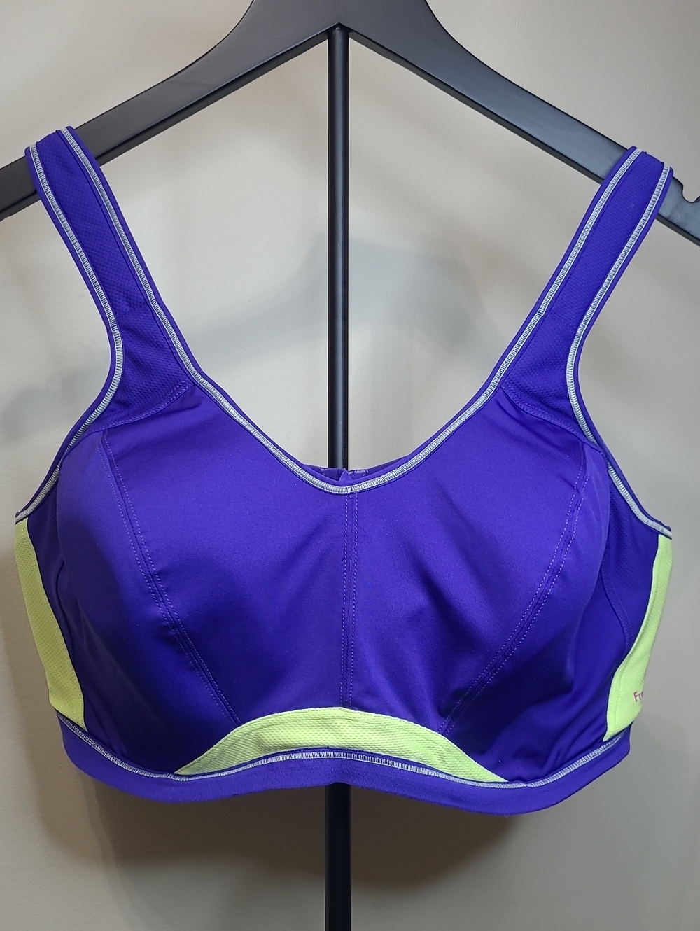Freya Active Royal Blue & Highlighter Yellow Underwire Sports Bra size 40G